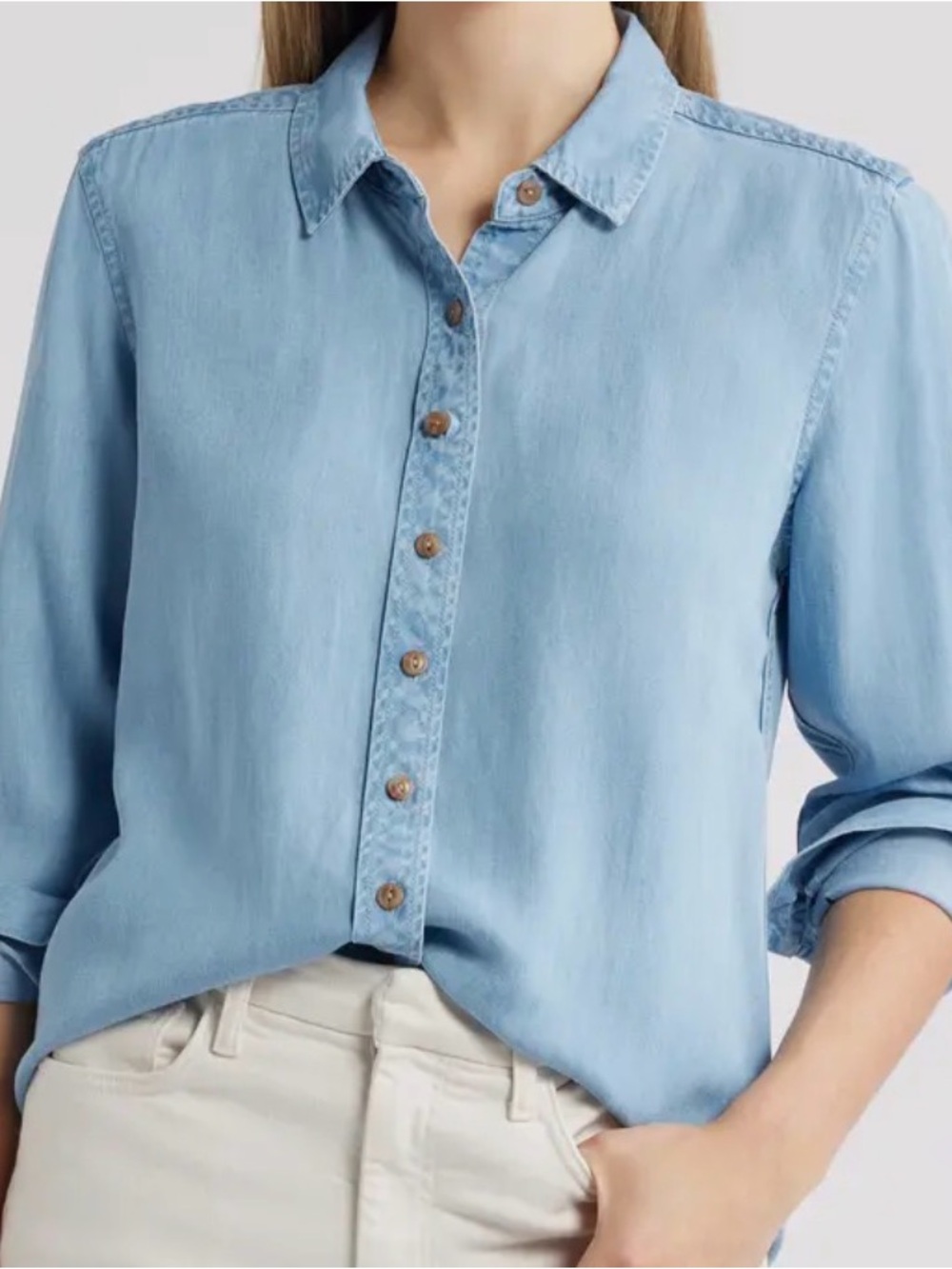 Tommy Bahama chambray o'lei relaxed womens shirt size Medium NWT - Picture 5 of 12